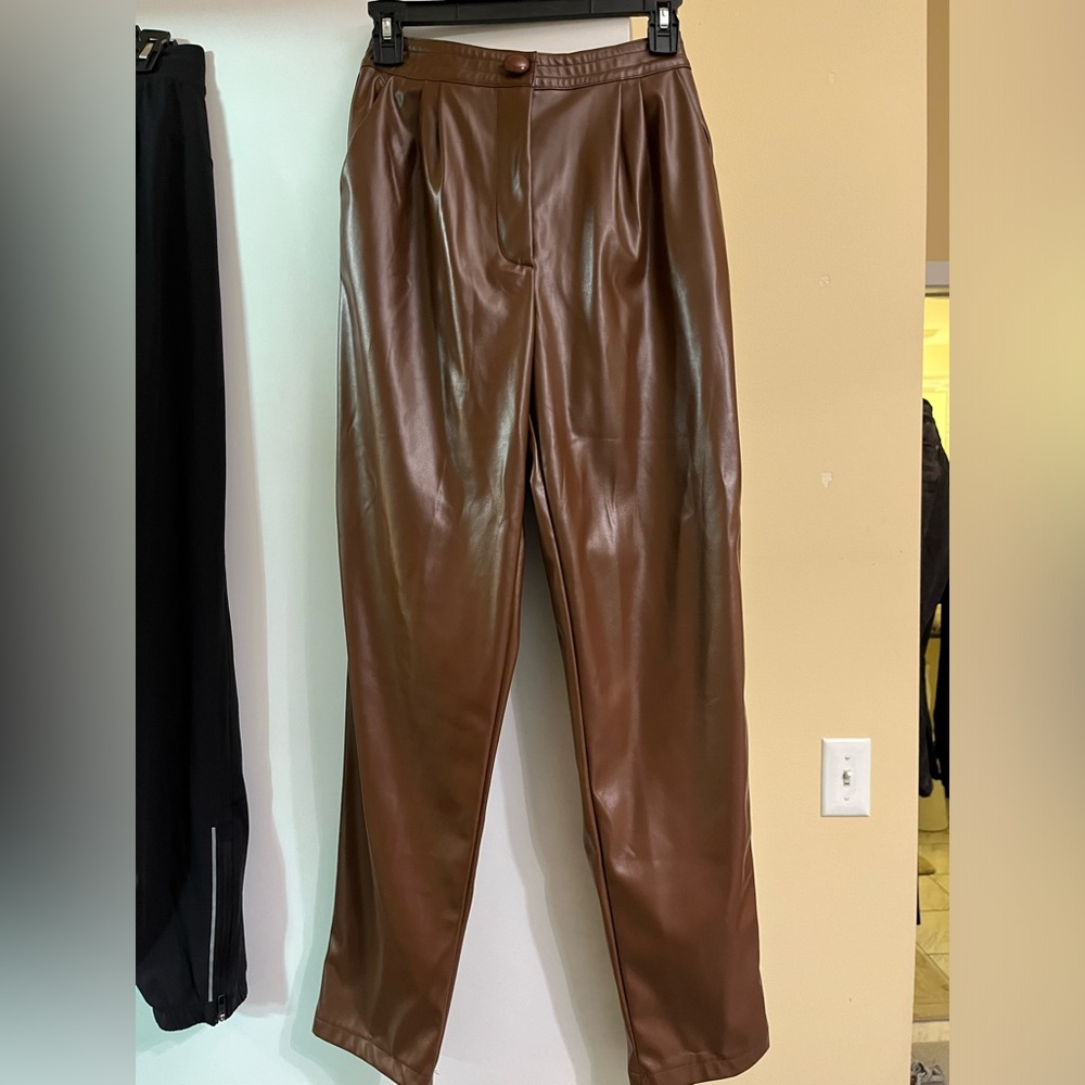 Princess Polly brown leather pants